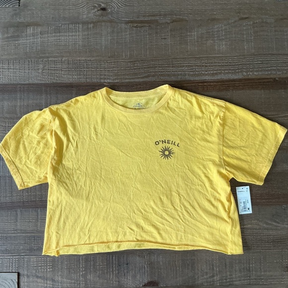 O'Neill Tops - O'Neill Surf Woman’s Yellow Crew Neck Sunny Days Half Tee